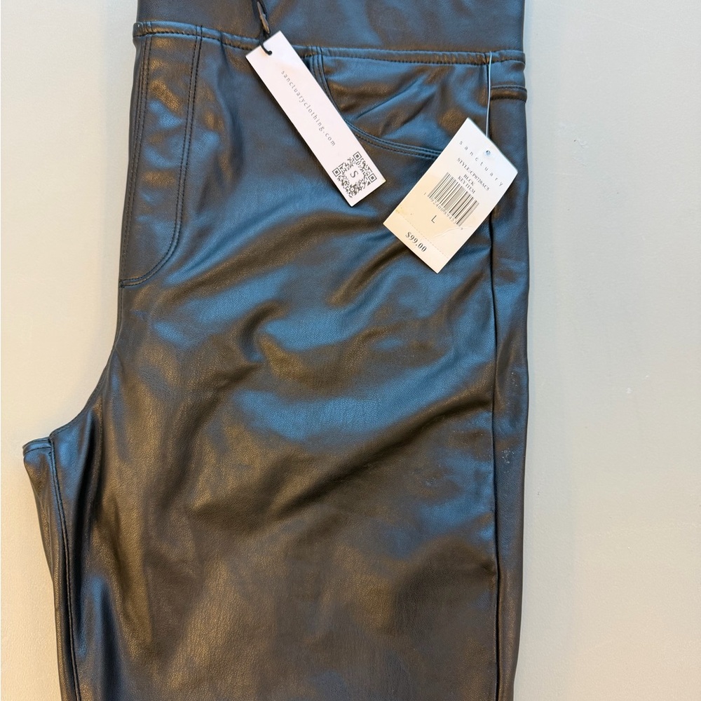 Sanctuary Black Faux Leather Pants